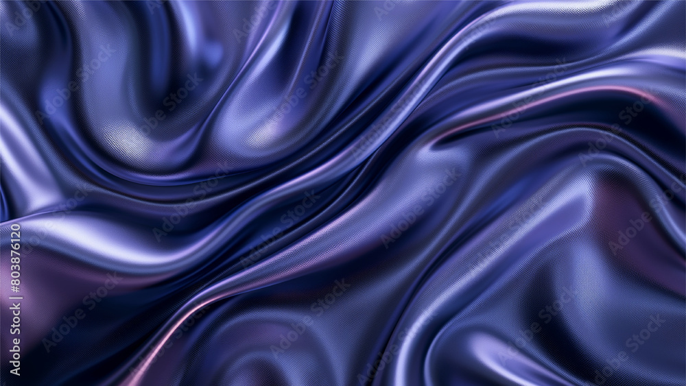 Fototapeta premium Drapery silk fabric luxury background. Wavy satin cloth texture pattern. Elegant curve motion image realistic design.
