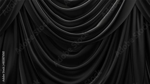 Drapery silk fabric luxury background. Wavy satin cloth texture pattern. Elegant curve motion image realistic design.