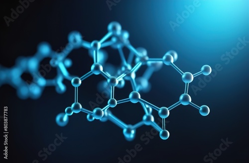 Turquoise viruses have a spherical shape, connected by tubes In space