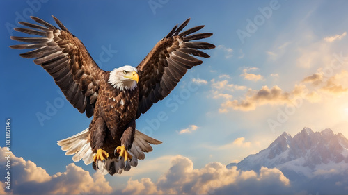 Eagle flying over sky  photo