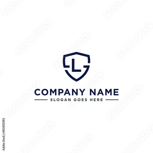 Initials Letter LS or SL linked overlapping Logo vector with letter N in the middle center of letter S shield badge-shape icon in blue deep color illustration

