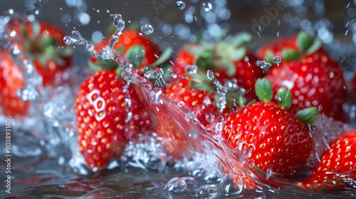 strawberries in water