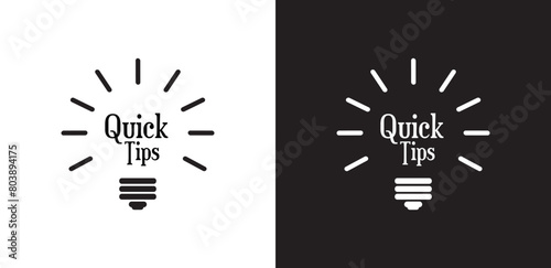 quick tips sign on white background	