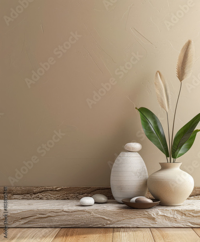 Wallpaper Mural Zen minimalist interiors with natural elements and soft textures. Torontodigital.ca