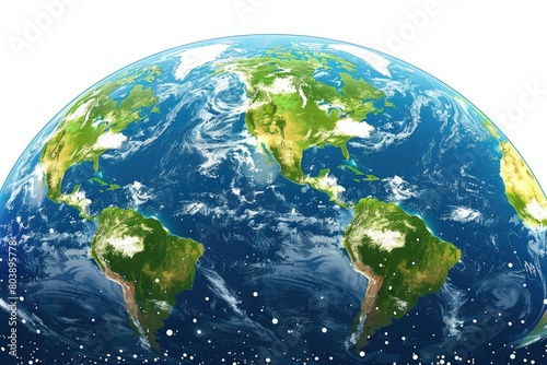 The planet earth from space cut out transparent isolated on white background