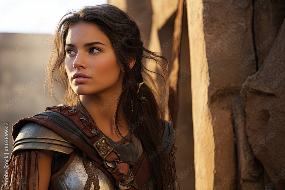 warrior woman in desert landscape warrior woman in desert landscape
