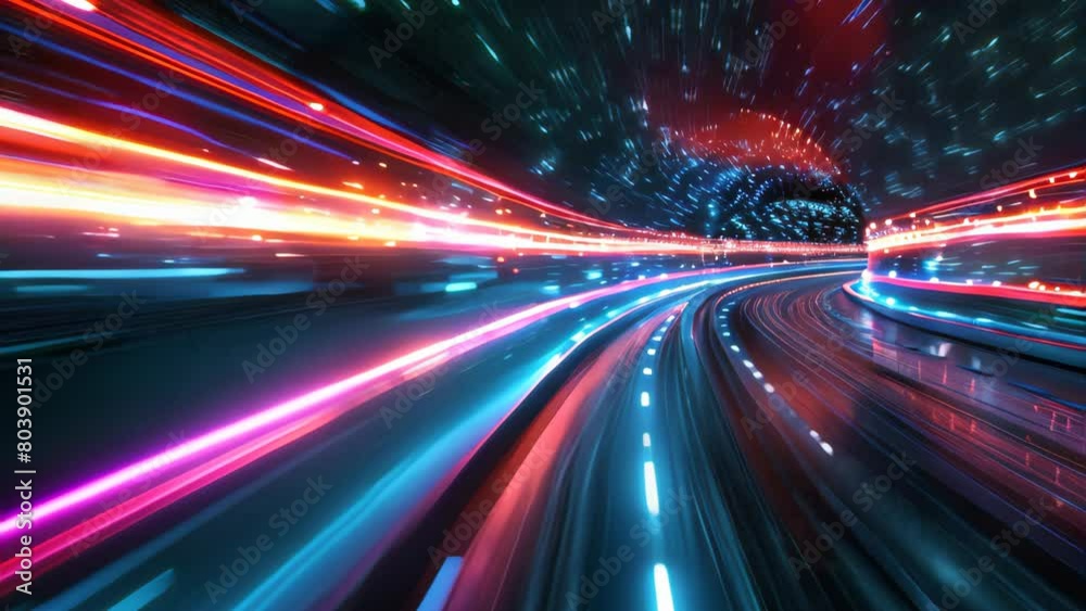 Futuristic tunnel with glowing neon lights. 3D Rendering Futuristic tunnel with glowing neon lights. 3D Rendering