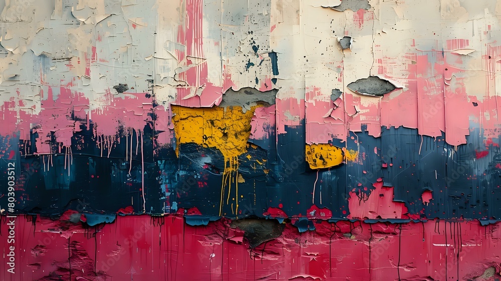 Urban Decay: Abstract Visual with Raw Textures and Striking Color Palette