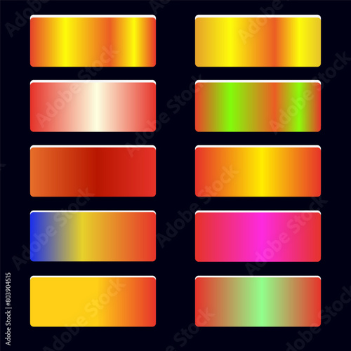 Free vector set of bright orange and yellow gradients with black background