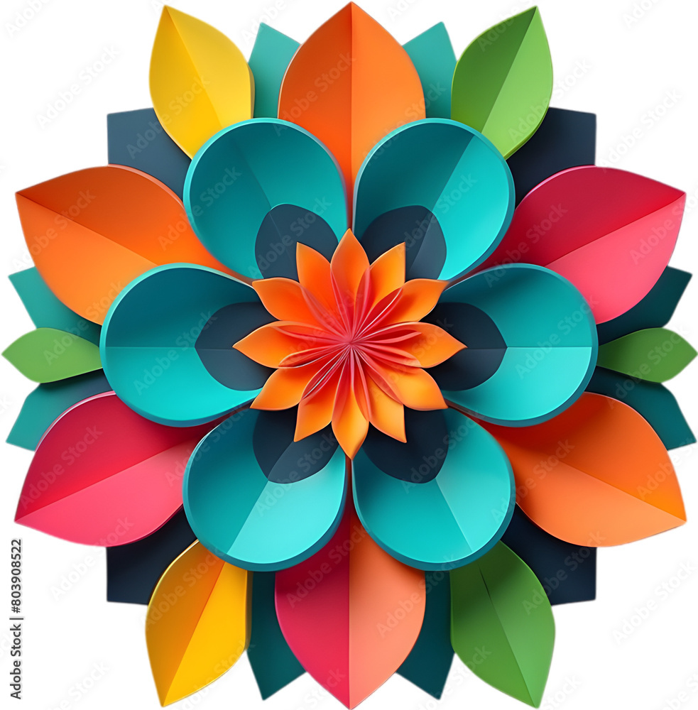 Geometric bloom. A vibrant flower constructed from overlapping geometric shapes.
Geometric bloom. A vibrant flower constructed from overlapping geometric shapes.