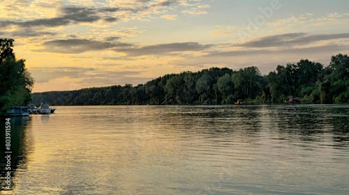sunset on the Tisa river 