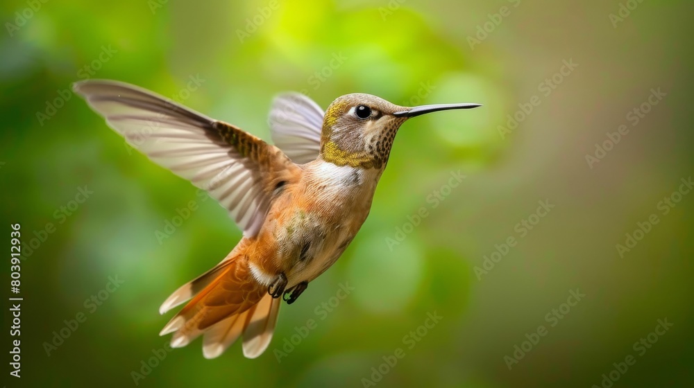 Fototapeta premium A hummingbird flying in the air