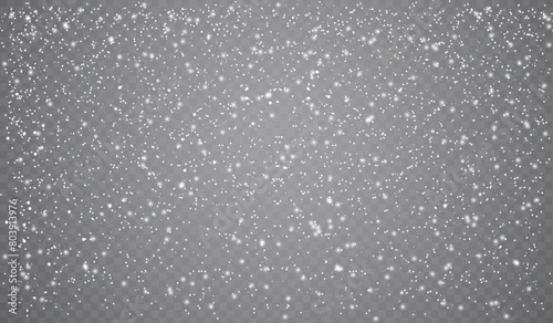 Abstract winter background from snowflakes blown by the wind on a white checkered background