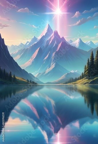 Calm lake in mountain 