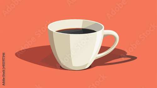 Empty cup on color background style vector des
