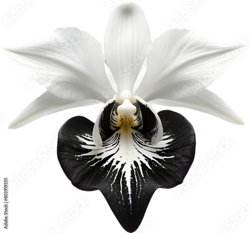 A black and white orchid bud. © Pram