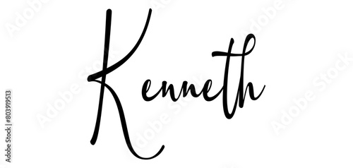 Kenneth - black color - name written - ideal for websites, presentations, greetings, banners, cards, t-shirt, sweatshirt, prints, cricut, silhouette, sublimation, tag

