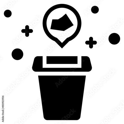 trash bin recycle cleaning bathroom solid glyph
