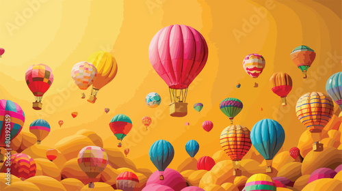 Festive air balloons on color background style © Rover