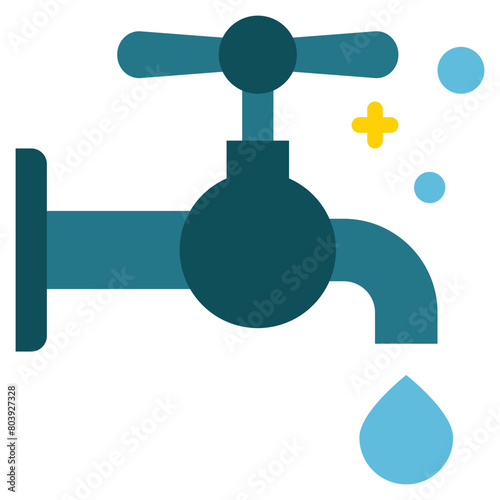 faucet water clean bathroom toilet cleaning flat style