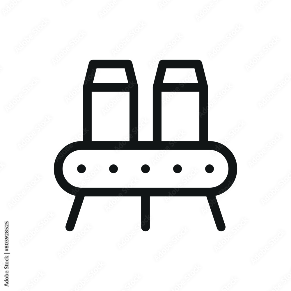 Automated production isolated icon, food conveyor vector symbol with editable stroke Automated production isolated icon, food conveyor vector symbol with editable stroke
