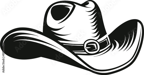 Silhouette cowboy hat icon and logo on white background with cowboy hat vector
