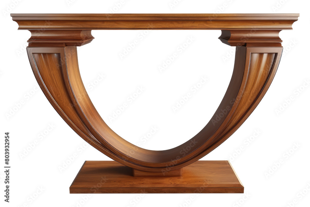 Console wooden table isolated on transparent background Console wooden table isolated on transparent background
