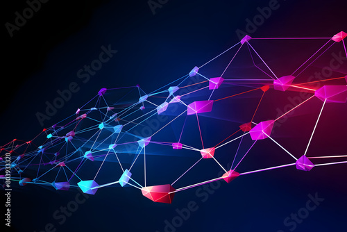 Rhombus shaped Network Diagram Banner for Product Demos photo