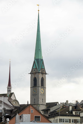 Scenic summer view of the Old Town architecture of Zurich