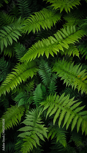 Fern plant with green leaves stock photo  wallpaper