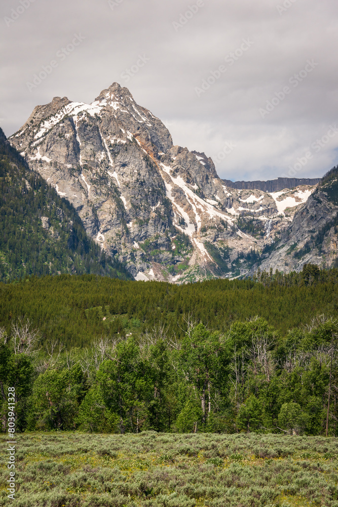 Obraz premium The Teton Range at Grand Teton National Park in Northwestern Wyoming
