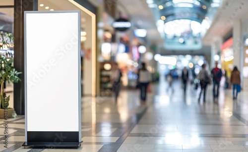 Roll-Up Poster Stand Mockup in Shopping Mall