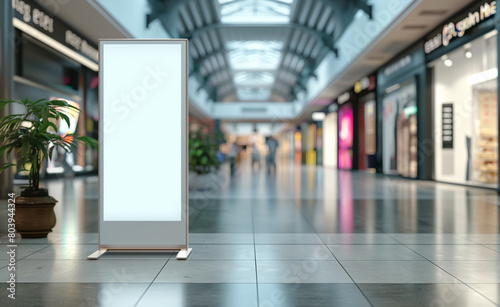 Roll-Up Poster Stand Mockup in Shopping Mall