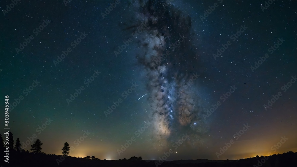 Fototapeta premium time lapse of clouds and stars Starry Night Celestial Symphony