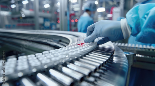 Scientists in Sterile Gloves Monitoring the Drug Manufacturing Process in a Pharmaceutical Factory