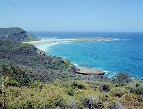 A scenic view of the coast of the sea. Medium format film (Kodak Ektar 100) shot scan (6x4.5 cm).