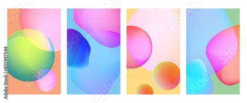 Trendy cover set with vivid gradient shapes
