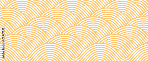 Instant noodle ramen pattern background. Yellow geometric texture of pasta. Food banner: spaghetti, macaroni, vermicelli
