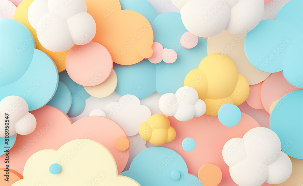 Dreamy Pastels: Soft Clouds on a White Background