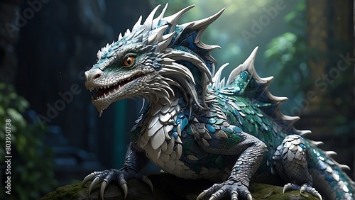 Baby Dragons are rare in legends in the fantasy forest.  © VFX1988