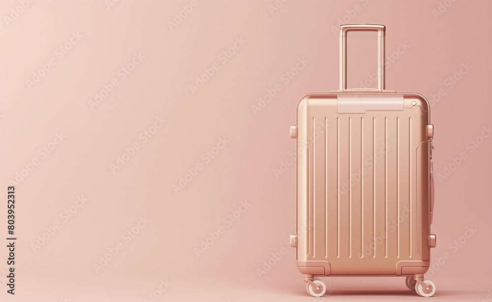 Luxyry roller suitcase on plain subtle background Luxyry roller suitcase on plain subtle background