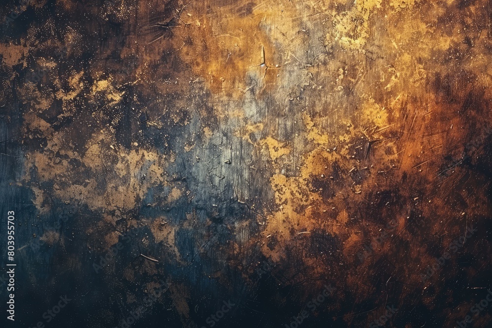 A painting of a wall with a lot of texture and a lot of brown and orange colors