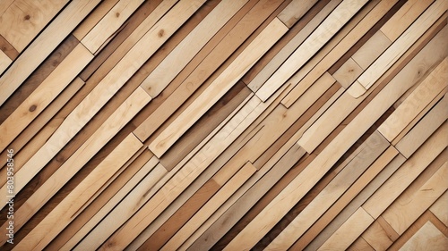 beige wood theme vintage striped diagonal lines and blocks pattern abstract background from Generative AI
