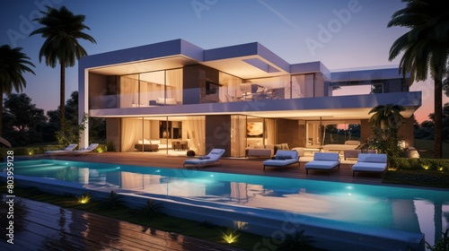 Modern luxury villa with swimming pool © MOUISITON