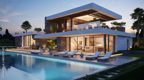Modern luxury villa with swimming pool © MOUISITON