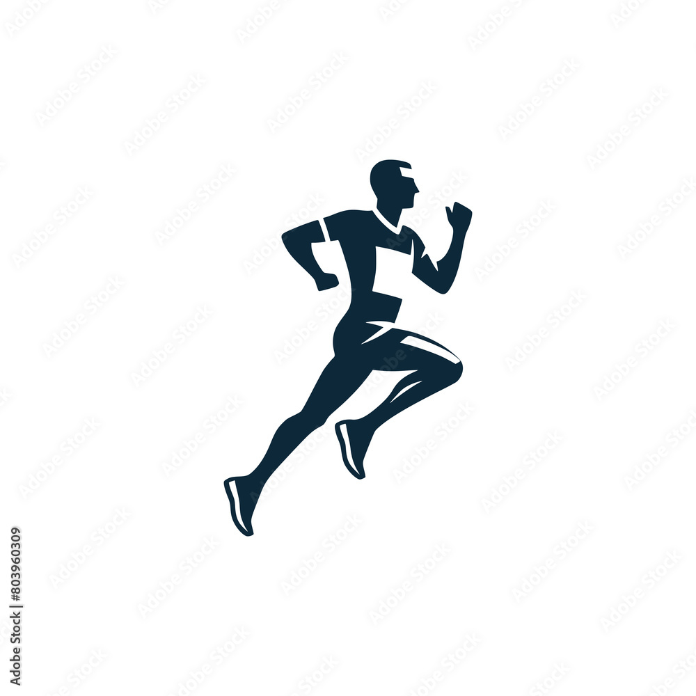 simple running sport logo vector illustration template design
