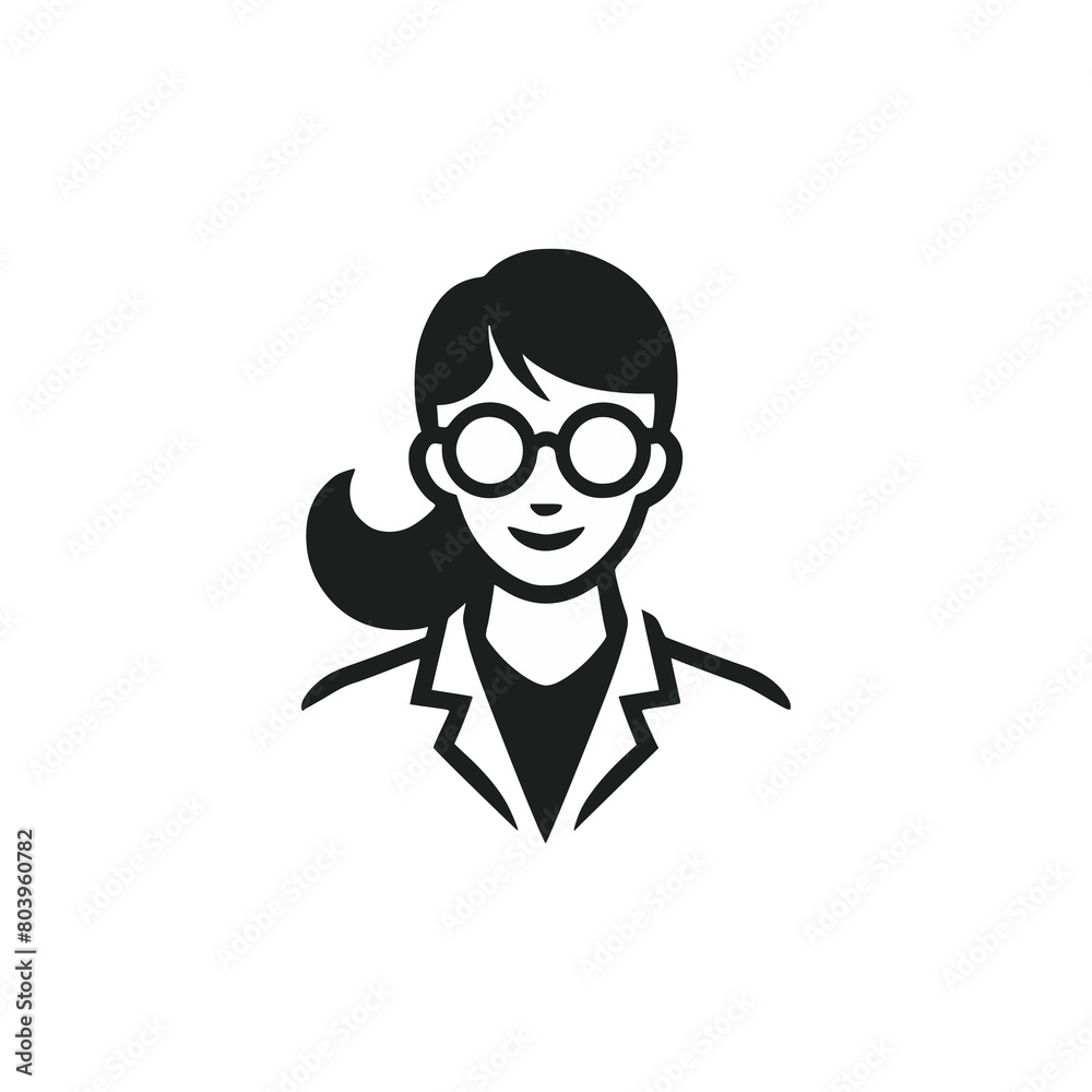 simple woman scientist smart genius logo vector illustration template design simple woman scientist smart genius logo vector illustration template design