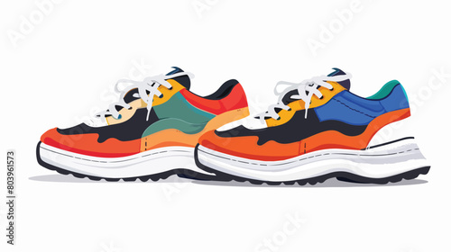 Stylish sneakers on white background Vector style vector