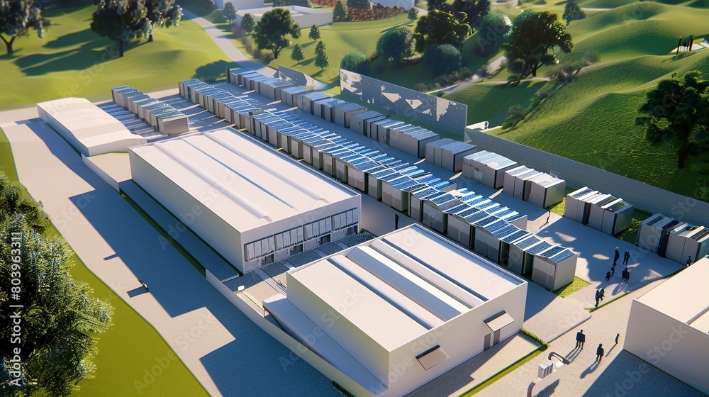 Close-up of a real estate developer’s plans for integrating large-scale battery systems in new building projects. Close-up of a real estate developer’s plans for integrating large-scale battery systems in new building projects.