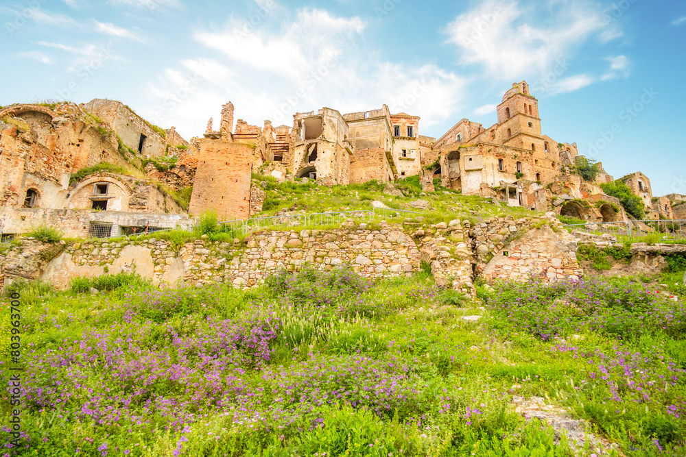 The ghost town. village of Craco, Basilicata region, Italy.